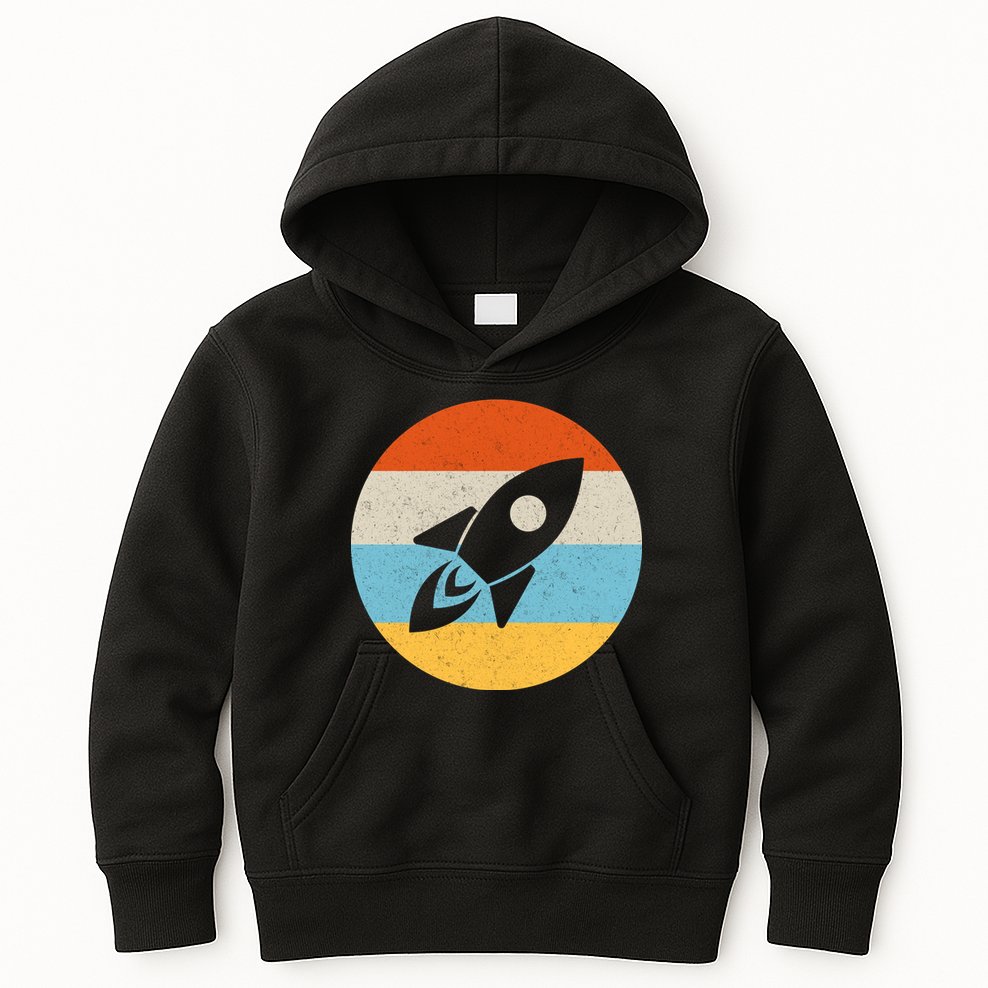 Retro Sunset Spaceship Kids Hoodie