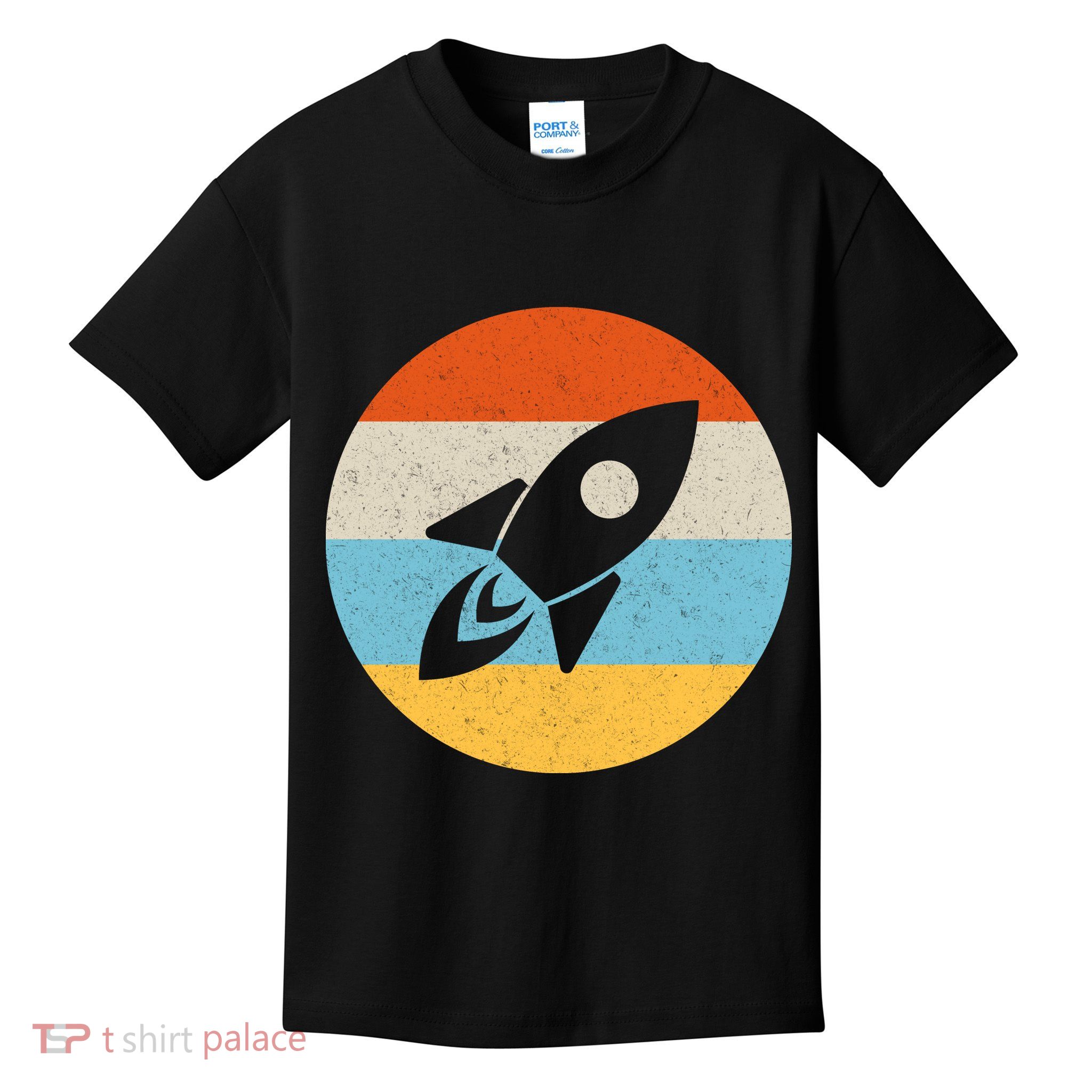 Retro Sunset Spaceship Kids T-Shirt