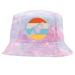 Retro Sunset Spaceship Tie-Dyed Bucket Hat