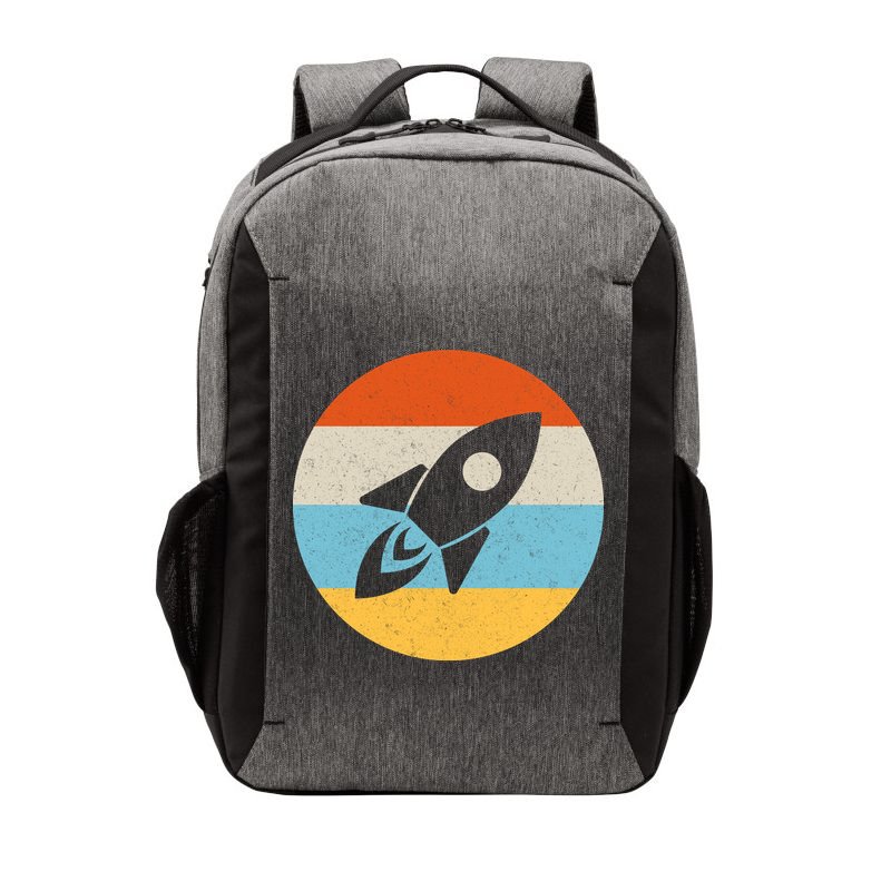 Retro Sunset Spaceship Vector Backpack