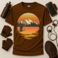 Retro Sunset Sunrise Fly Fisherman Cooling Performance Crew T-Shirt