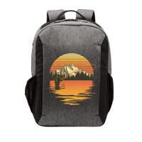 Retro Sunset Sunrise Fly Fisherman Vector Backpack