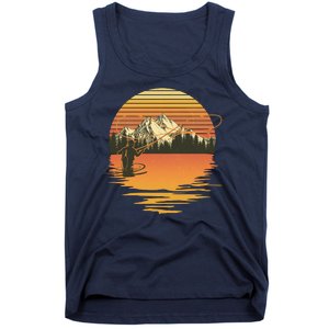 Retro Sunset Sunrise Fly Fisherman Tank Top