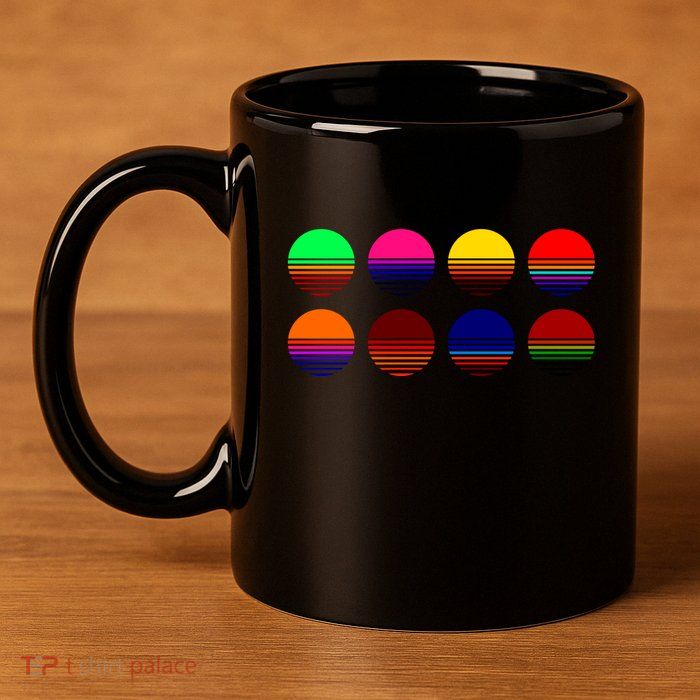 Retro Sunsets 11oz C Handle Ceramic Mug