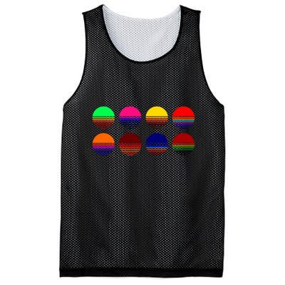 Retro Sunsets Mesh Reversible Basketball Jersey Tank
