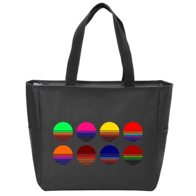 Retro Sunsets Zip Tote Bag