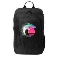 Retro Surfer Shark Wave City Backpack