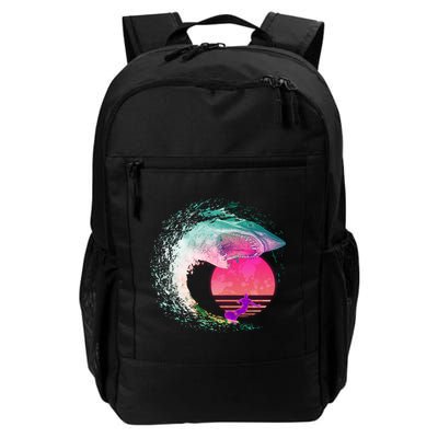 Retro Surfer Shark Wave Backpack