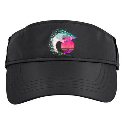 Retro Surfer Shark Wave Adult Drive Performance Visor