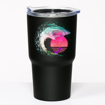 Retro Surfer Shark Wave Tumbler