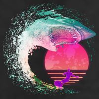 Retro Surfer Shark Wave Tumbler