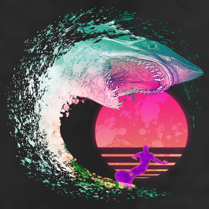 Retro Surfer Shark Wave Tumbler