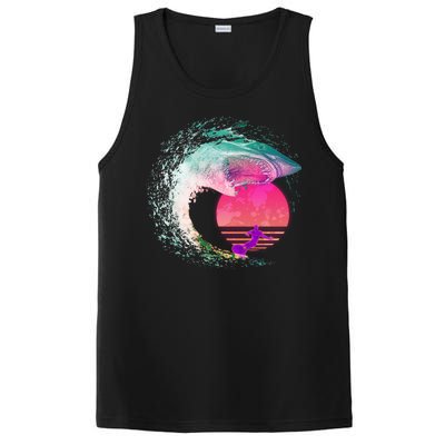 Retro Surfer Shark Wave PosiCharge Competitor Tank