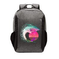 Retro Surfer Shark Wave Vector Backpack