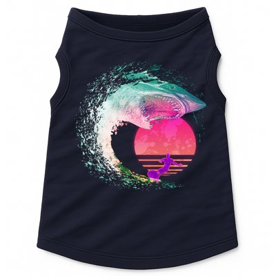 Retro Surfer Shark Wave Doggie Tank