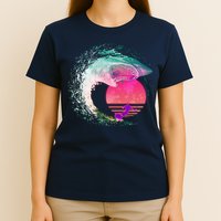 Retro Surfer Shark Wave T-Shirt