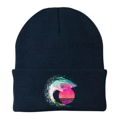 Retro Surfer Shark Wave Beanie