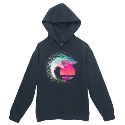 Retro Surfer Shark Wave Urban Pullover Hoodie