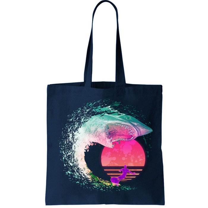 Retro Surfer Shark Wave Bag