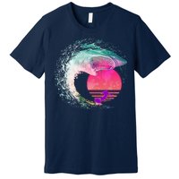 Retro Surfer Shark Wave Premium T-Shirt