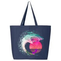 Retro Surfer Shark Wave 25L Jumbo Tote