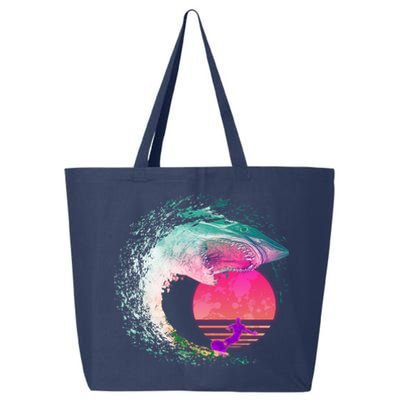 Retro Surfer Shark Wave 25L Jumbo Tote