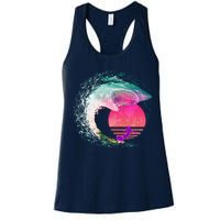 Retro Surfer Shark Wave Womens Tank Top