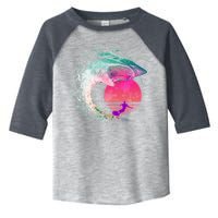 Retro Surfer Shark Wave Toddler Fine Jersey T-Shirt