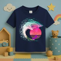 Retro Surfer Shark Wave Toddler T-Shirt