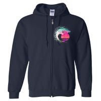 Retro Surfer Shark Wave Full Zip Hoodie