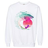 Retro Surfer Shark Wave Garment-Dyed Sweatshirt