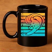 Retro Surfing 11oz C Handle Ceramic Mug