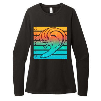 Retro Surfing Womens CVC Long Sleeve Shirt