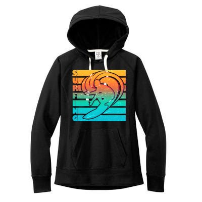 Retro Surfing Women's Fleece Hoodie