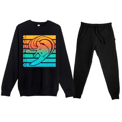 Retro Surfing Premium Crewneck Sweatsuit Set