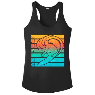 Retro Surfing Ladies PosiCharge Competitor Racerback Tank