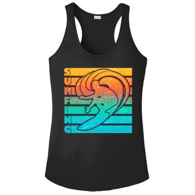 Retro Surfing Ladies PosiCharge Competitor Racerback Tank