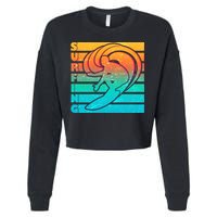 Retro Surfing Cropped Pullover Crew
