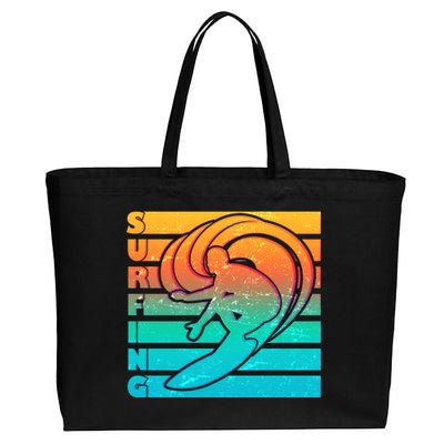 Retro Surfing Cotton Canvas Jumbo Tote