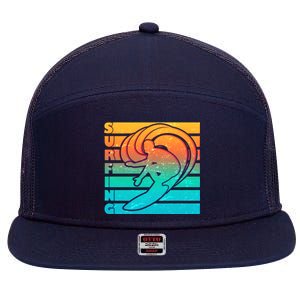 Retro Surfing 7 Panel Mesh Trucker Snapback Hat