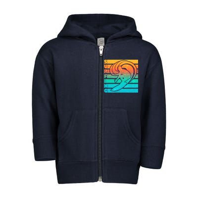 Retro Surfing Toddler Zip Fleece Hoodie