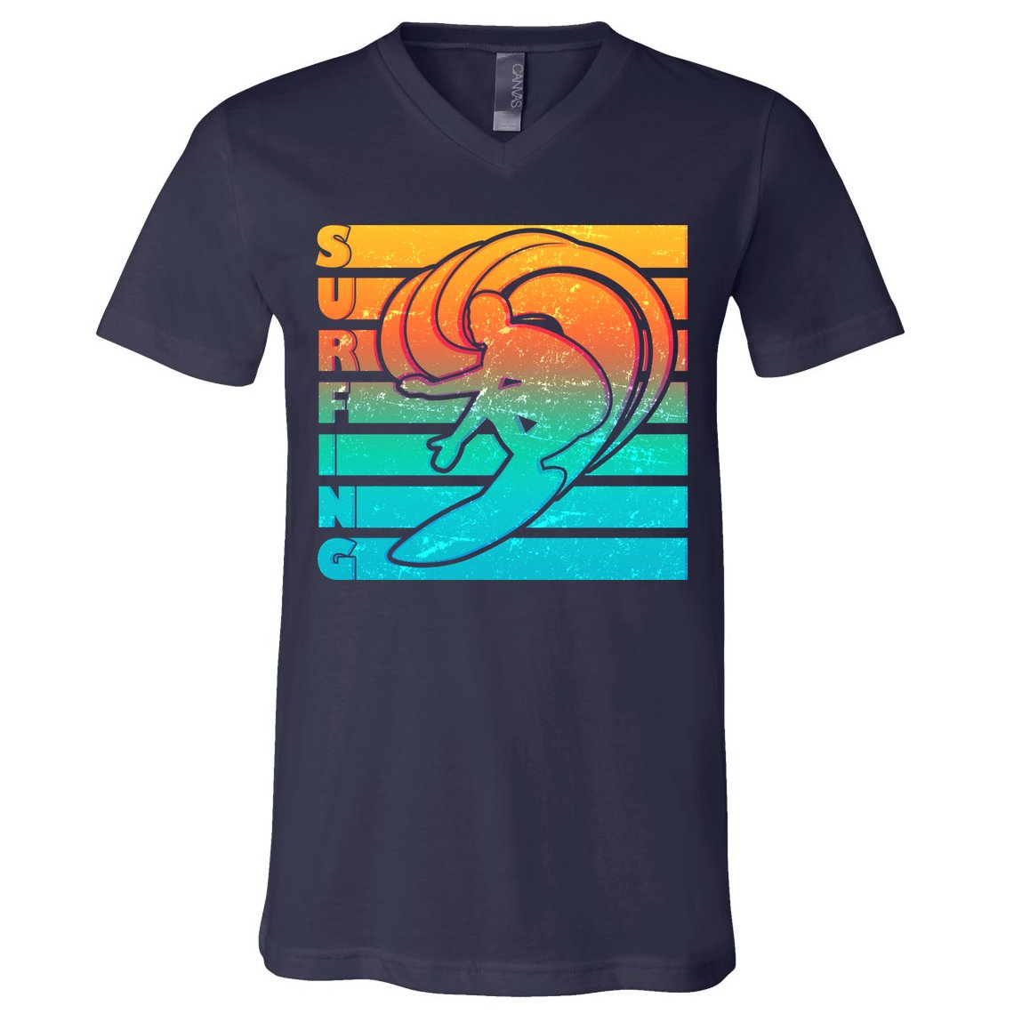 Retro Surfing V-Neck T-Shirt