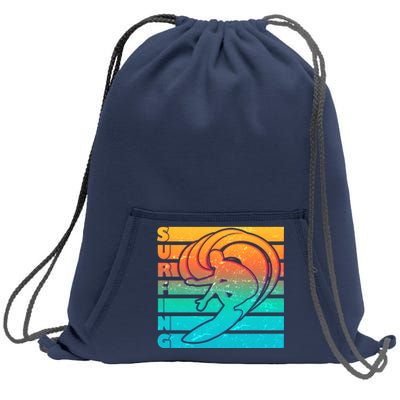 Retro Surfing Sweatshirt Cinch Pack Bag