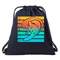 Retro Surfing Drawstring Bag