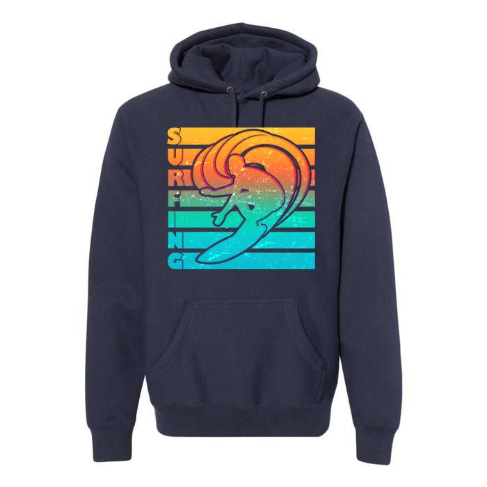 Retro Surfing Premium Hoodie