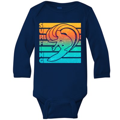 Retro Surfing Baby Long Sleeve Bodysuit