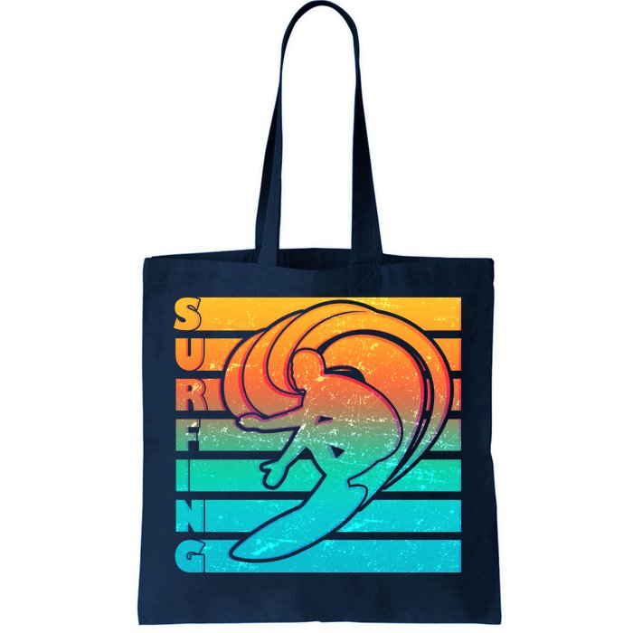 Retro Surfing Tote Bag