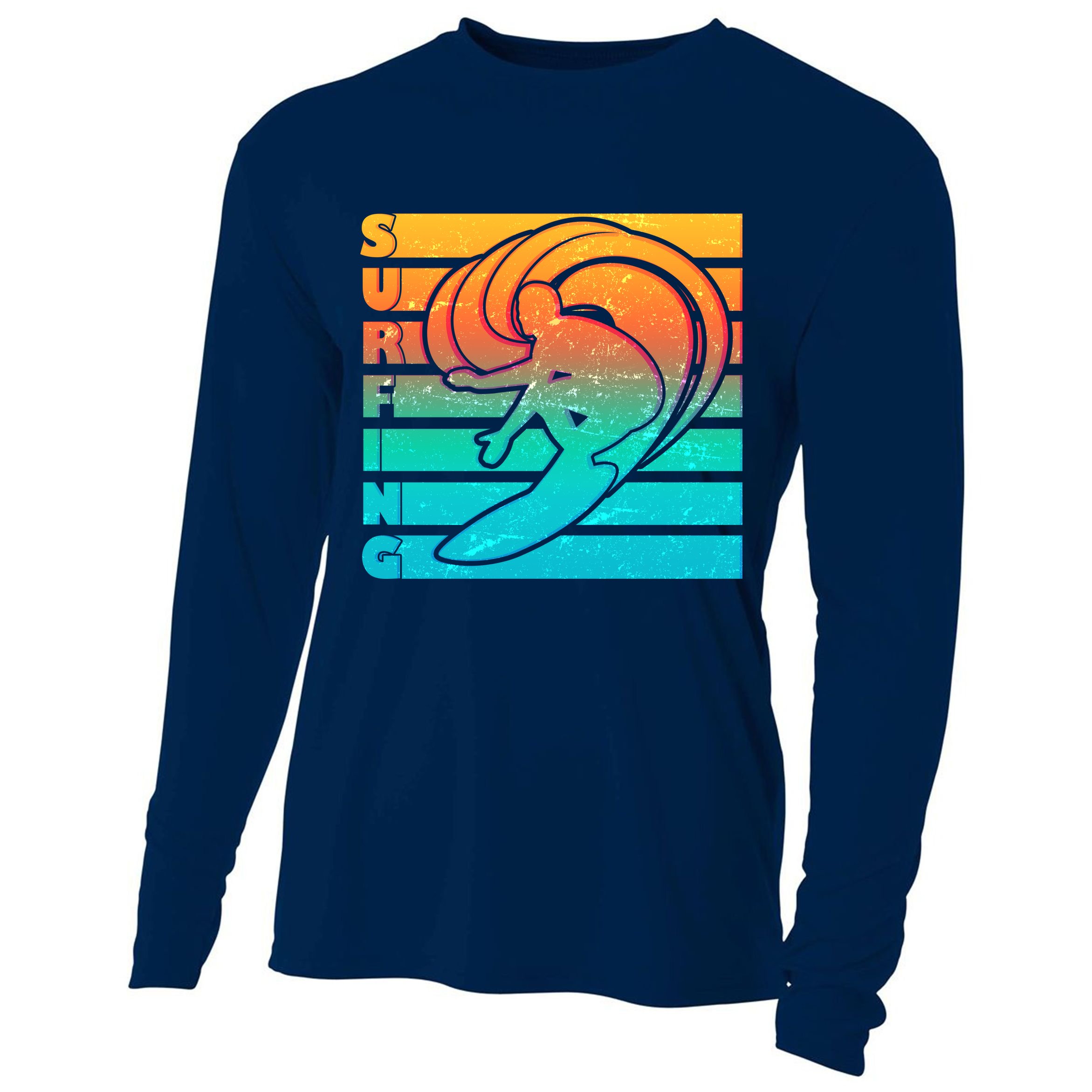Retro Surfing Cooling Performance Long Sleeve Crew