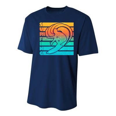 Retro Surfing Youth Performance Sprint T-Shirt