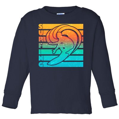 Retro Surfing Toddler Long Sleeve Shirt